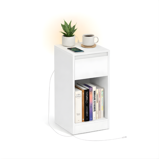 Rechthoekig bijzettafeltje met oplaadpoort