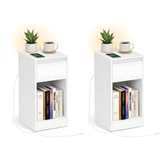 Rechthoekig bijzettafeltje met oplaadpoort