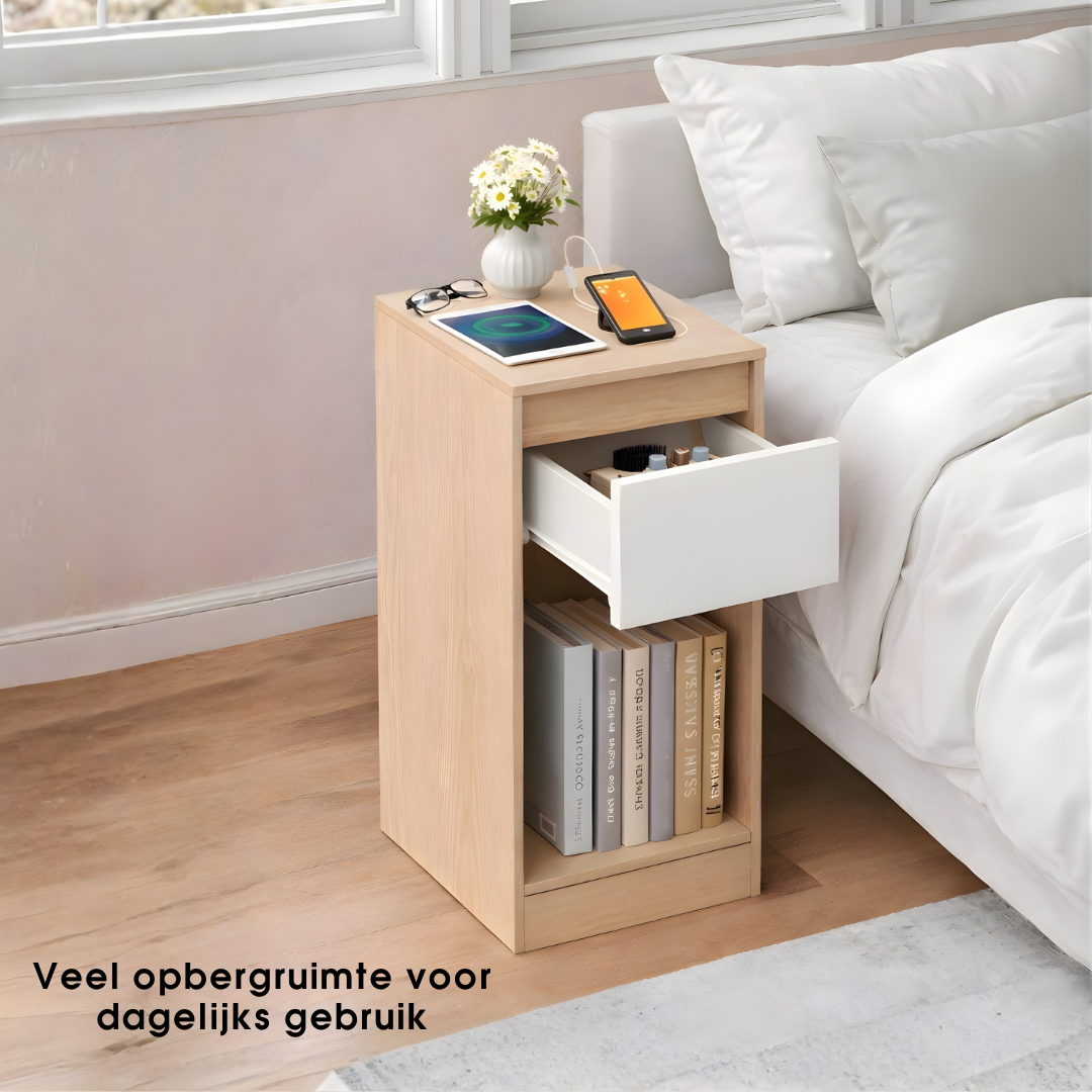 Rechthoekig bijzettafeltje met oplaadpoort