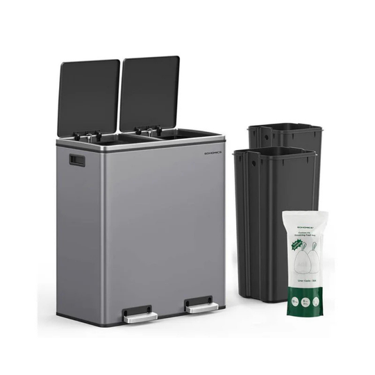 Afvalbak met Dubbele Compartimenten en Voetpedalen