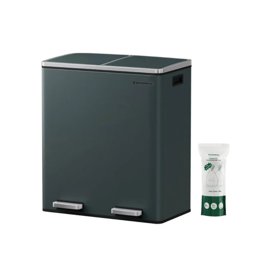 Afvalbak met Dubbele Compartimenten en Voetpedalen