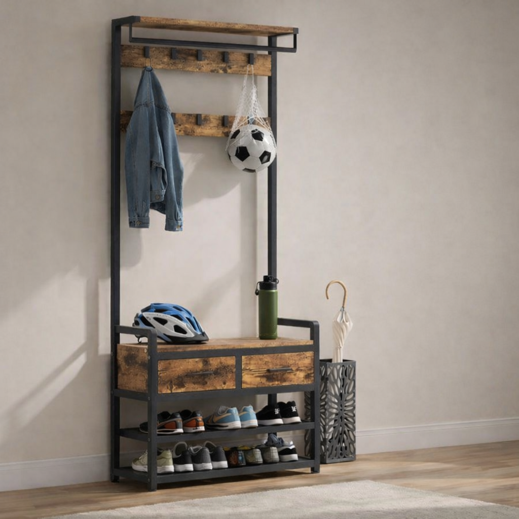 Kapstok met schoenopslag