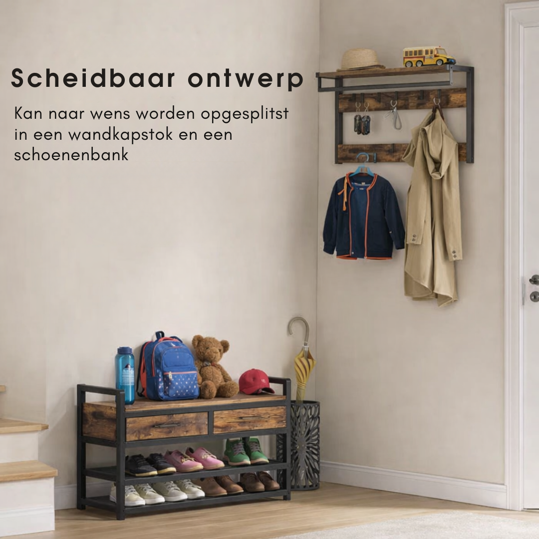 Kapstok met schoenopslag