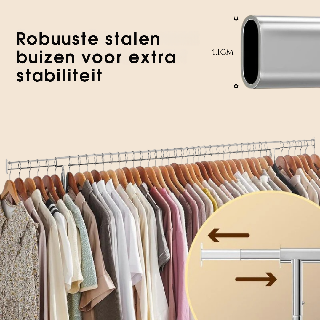 Kledingrek met metalen frame