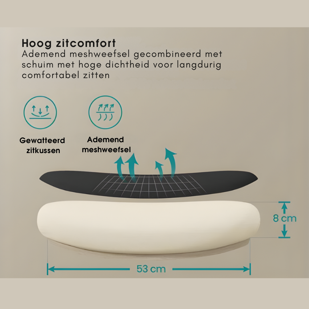 Mesh Bureaustoel met Verstelbare Hoofdsteun