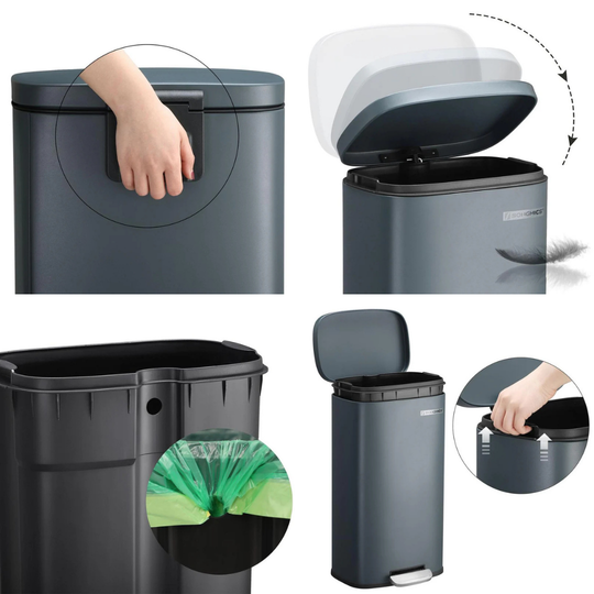 Rechthoekige afvalbak met voetpedaal