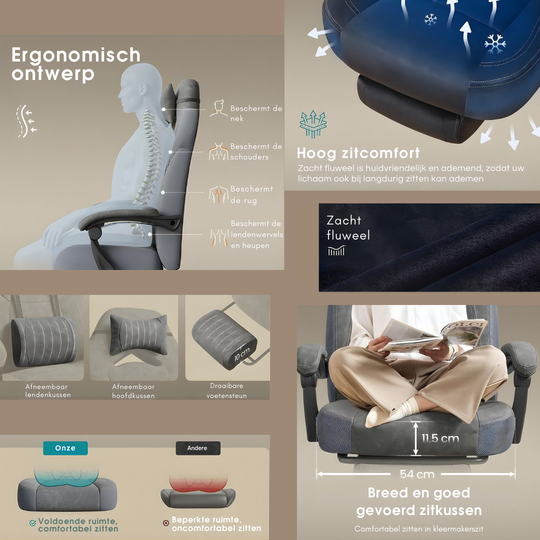 Reclinerstoel met uitschuifbare voetsteun