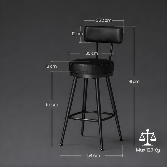 Set van twee ronde barkrukken