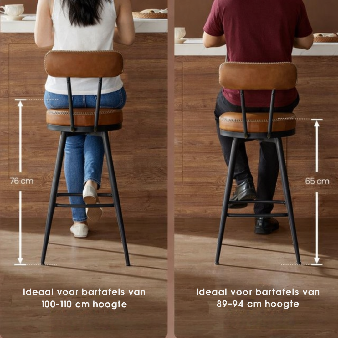 Set van twee ronde barkrukken