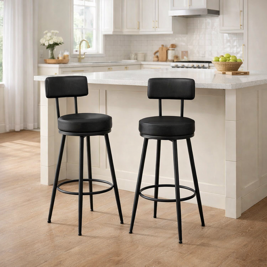 Set van twee ronde barkrukken