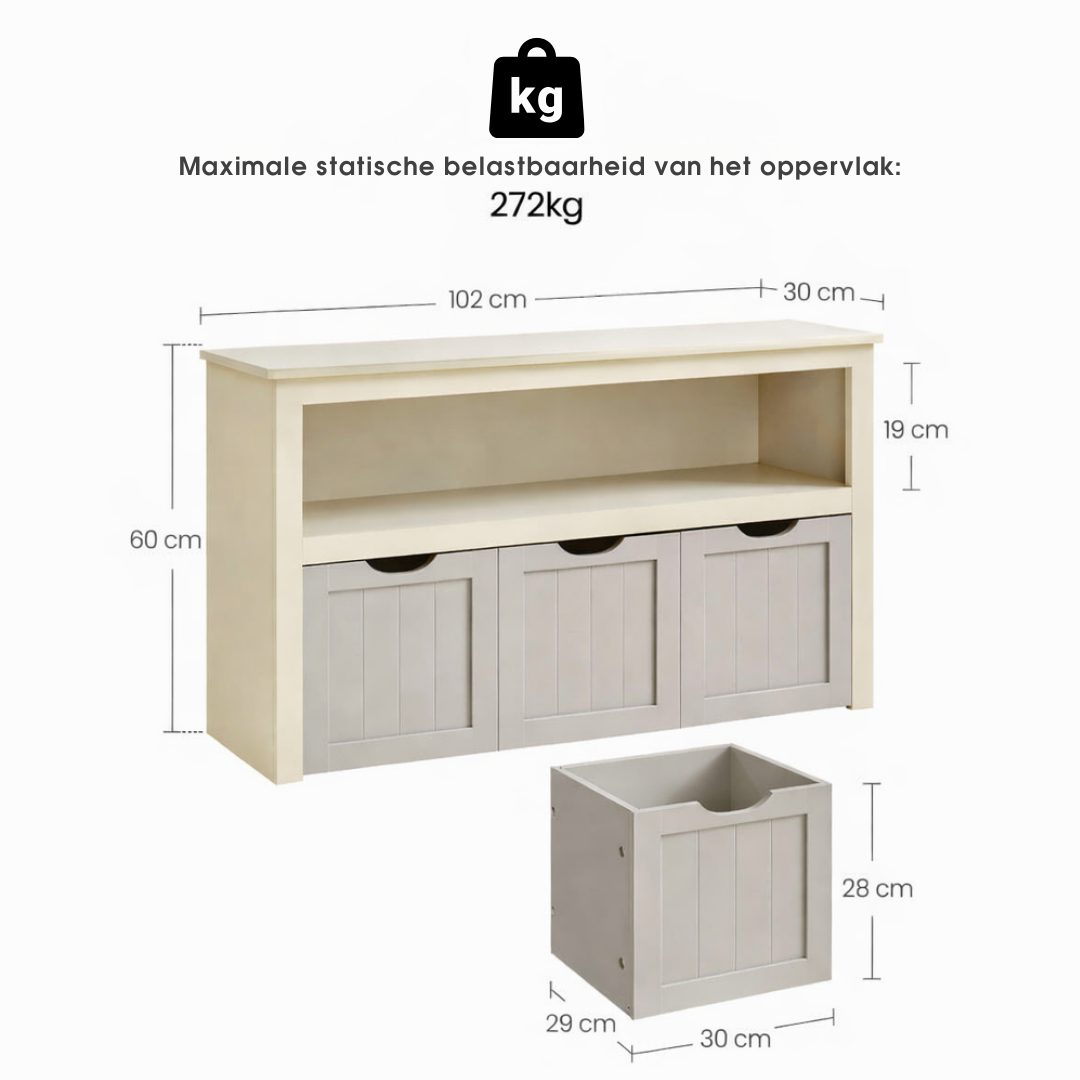 Speelgoedkast met opbergvakken