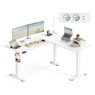 Verstelbaar L-vormig bureau