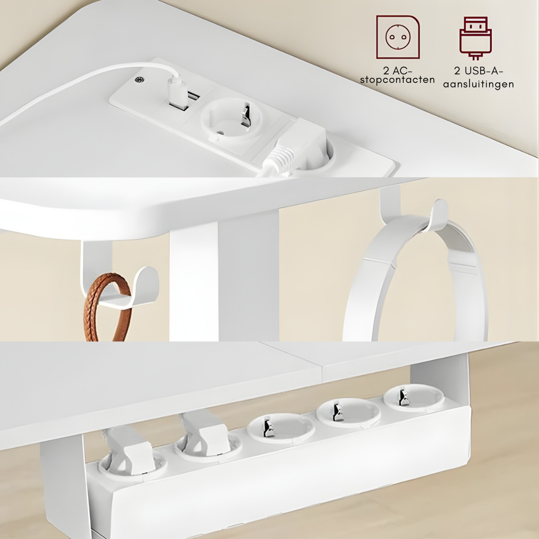 Verstelbaar L-vormig bureau