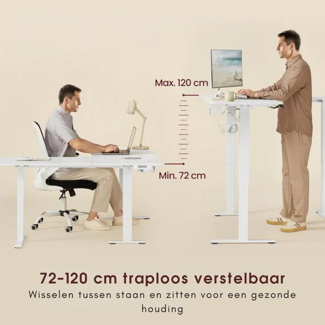 Verstelbaar L-vormig bureau