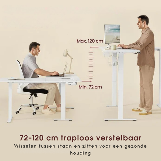 Verstelbaar L-vormig bureau