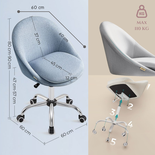 Verstelbare draaistoel